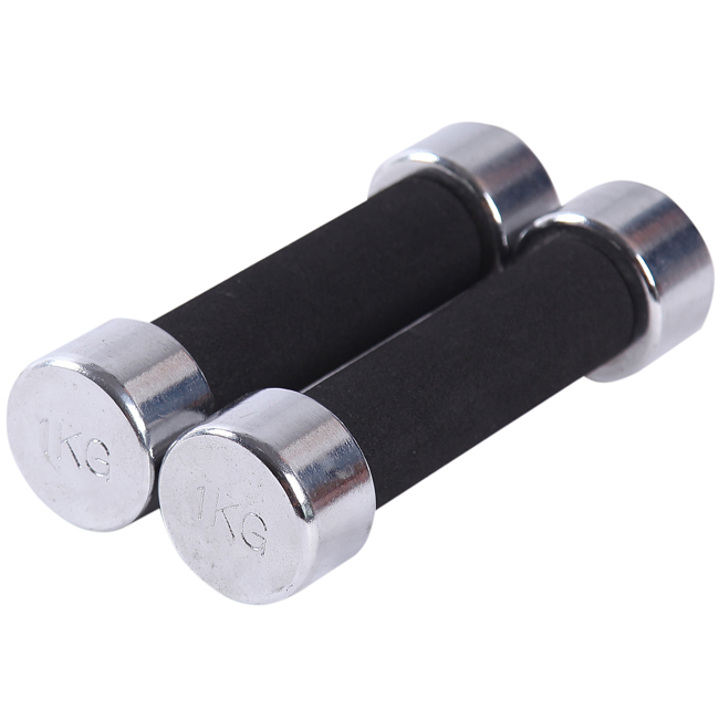 Durable Electroplating Chromed plated Dumbbell in stock cheap 1 2 3 4 5 kg lb weights for OEM wholesale UV10701