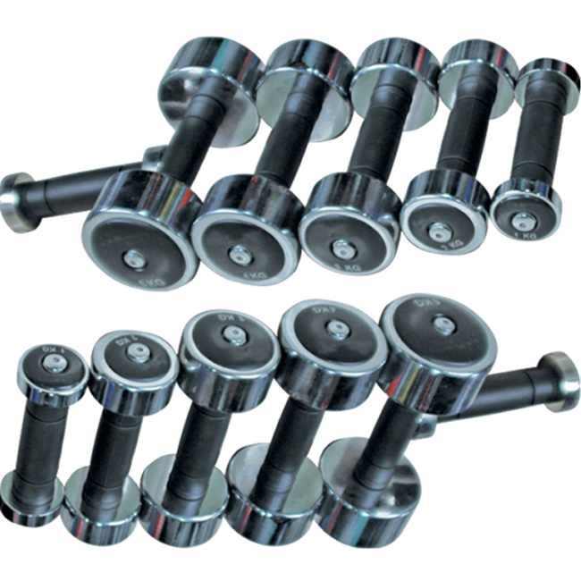 Durable Chrome stainless steel Dumbbell with rubber head in 1 2 3 4 5 kg lb weights for OEM sale UV10702