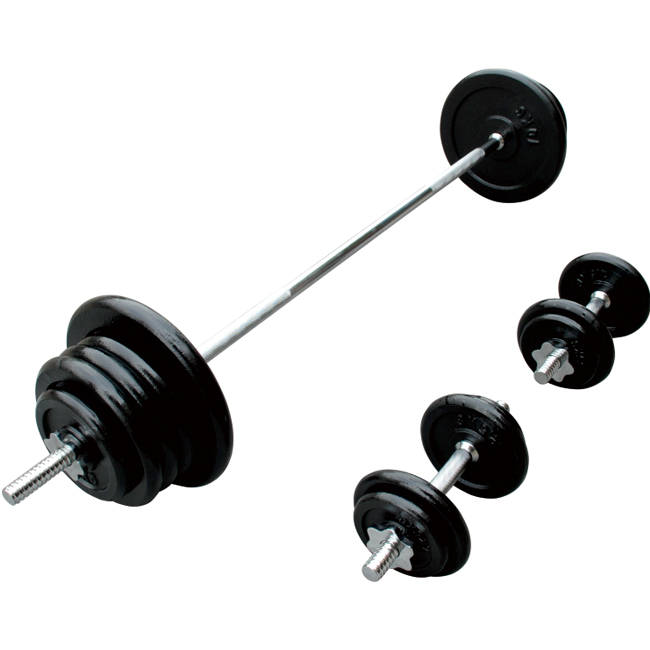 80kg Black Painting Barbell Dumbbell set 2 in 1 for gym weight lifting UV13803