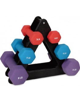 32LB Dipping Dumbbell Set with Rack